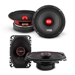 DS18 2x 6.5″ Mid-Range Loudspeaker and 2x 4×6″ Coaxial Speakers with Tweeters