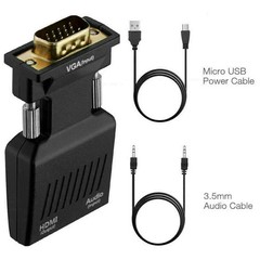 LOT VGA to HDMI Adapter with Audio PC to TV Monitor Projector Converter 1080P