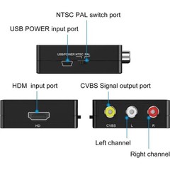 HDMI to AV RCA Adapter 1080P HD Video Converter for PC HDTV Projector
