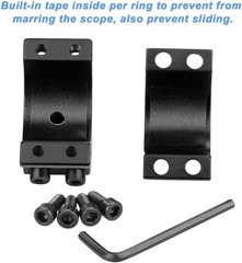 1 Inch Scope Rings , High Profile Mount for 11 mm High , Black 2Pairs