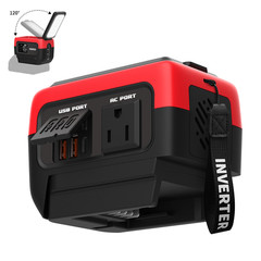 240W Pure Sine Wave Inverter Compatible with Milwaukee 18V Battery,600lm LED
