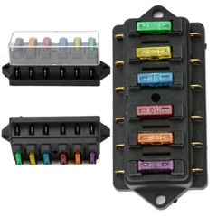 6 Way Blade Fuse Box Block Holder Boat Car Power Distribution Panel Board 1/2/5x