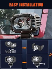 2pcs 4″Inch LED Work Lights Bar Flood Driving Fog Pods OffRoad ATV UTV SUV Truck