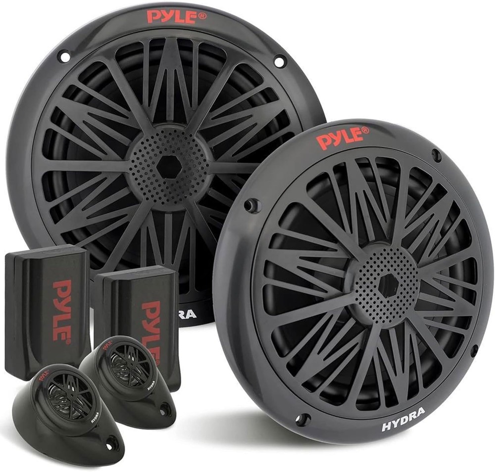 Pyle 6.5″ 200 W Marine Boat Speaker System Weather Proof Dual 2 Way