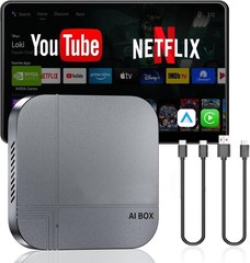 Android Dual WiFi 32GB Wireless TV Movie Video Streaming AI Box CarPlay Adapter