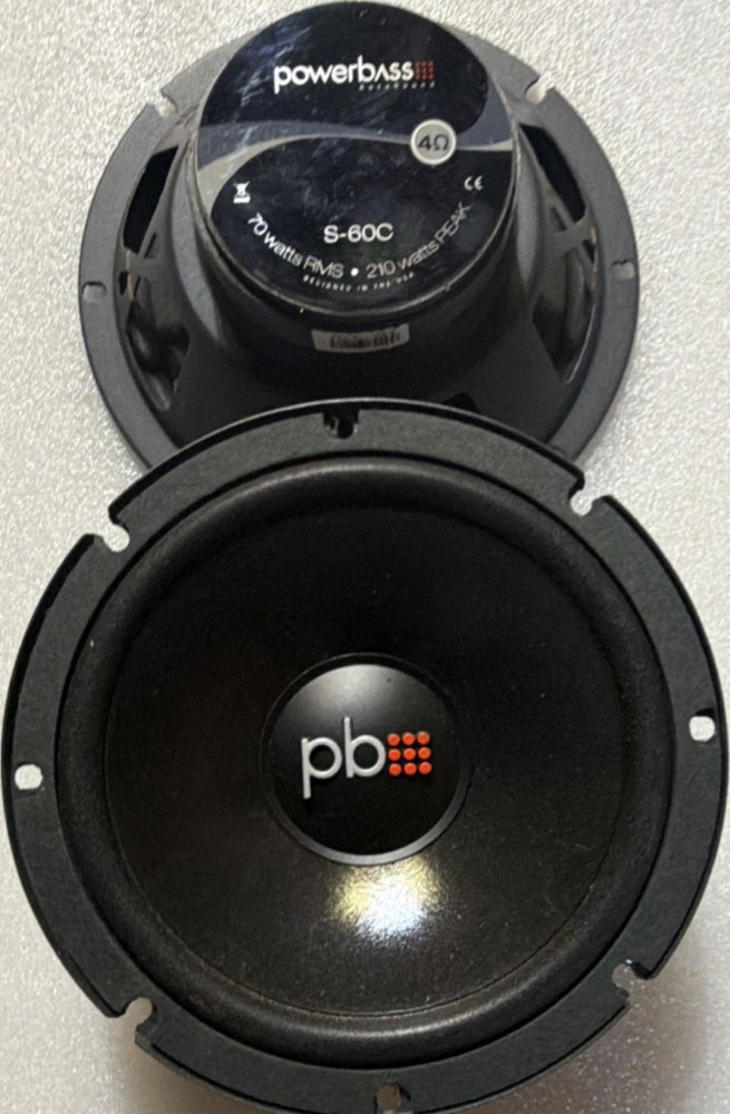 PowerBass S-60C 6.5in Car / vehicle Speakers Pair 4 Ohm 70W RMS 210w peak audio