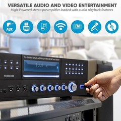 Pyle Bluetooth 4.1 Channel 3000W AM/FM Stereo Receiver Amplifier DVD CD USB/SD