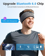 Sleep Headphones Bluetooth 6.0 Headband, 3-IN-1 Sleeping Headband Headphones for
