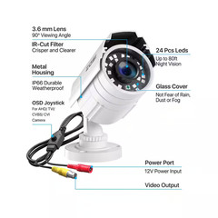 2MP Full HD Hardwired Outdoor Bullet Security Camera 4-In-1 Compatible with HD-C