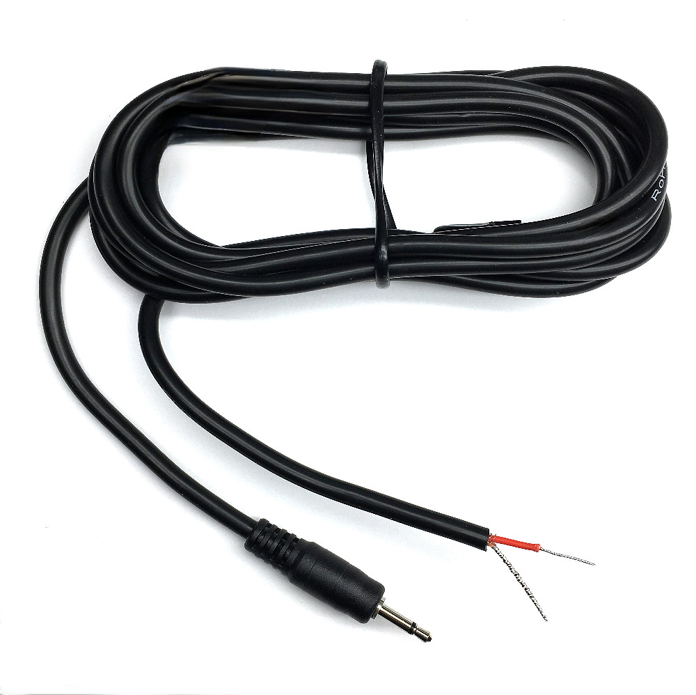 6 Foot 2.5mm Mono Sub mini male plug to Bare Wire – Audio Cable CA60