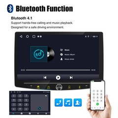 10.1” Single 1Din Android 15 Carplay Rotatable 4+64GB Car Stereo Radio GPS Navi
