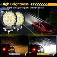 2 x 4.5” Round LED Work Light Bar Flood Spot Pods Offroad Fog Driving ATV Truck