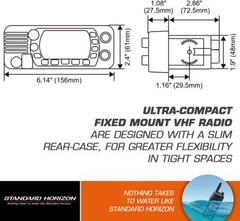 Standard Horizon VHF Marine Boat Radio Fixed Mount Eclipse Class D DSC NOAA 25W