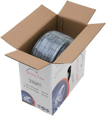 250FT Black Bulk Siamese RG59/U Cable, 20AWG + 18/2AWG 95% Shielding, CCTV Video
