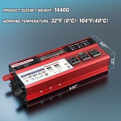 6000W LCD Car Power Inverter DC 12V To AC 110V Pure Sine Wave Solar Converter
