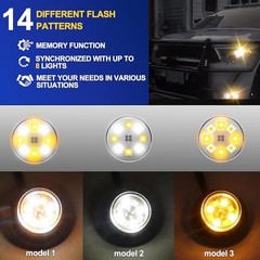 Amber White LED Emergency Strobe Lights Kit Hideaway Strobe 2PCS Amber/White