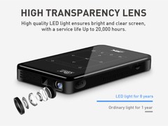 Mini Projector 1080P HD Video DLP Projector Android 9.0 bluetooth home theater