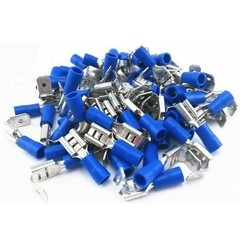 10-100PCS Blue Vinyl Insulated Piggy Back Wire Crimp Connectors Spade Terminals