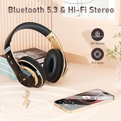 Bluetooth Headphones Over Ear, 6S Wireless Headphones Wired with 6 EQ Modes, …