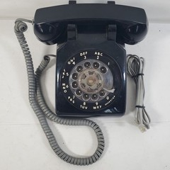 Vintage ITT Rotary Dial Desk Phone Black Corded Telephone Classic Retro AS-IS