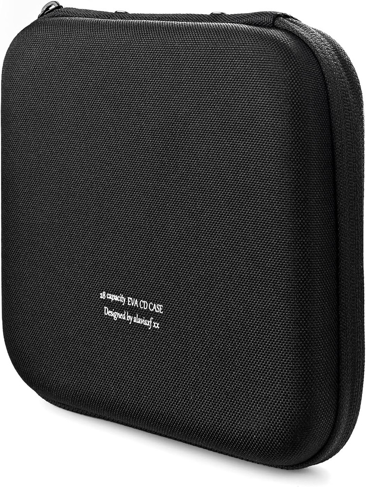 CD Case, 28 Capacity EVA Protective DVD Case Portable Zipper CD Case Holder Disc