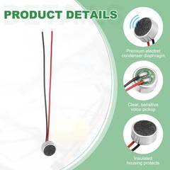10Pcs Electret Microphone Condenser Pickup 6mm Pickup with 40mm Wire 60dB