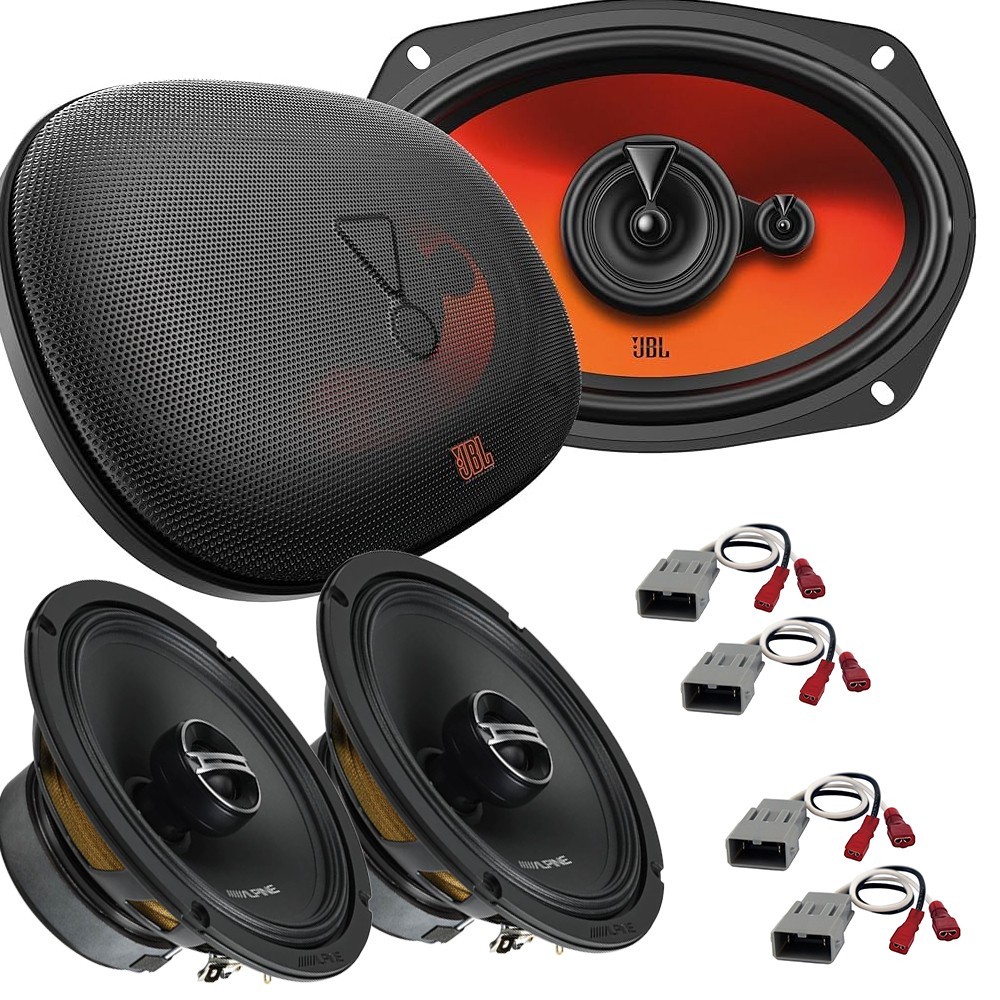 JBL 6×9″ 560W Rear & Alpine 6.5″ 200W Front Speakers for 1998-2007 Honda Accord