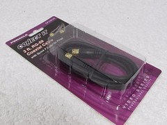 3FT RG59 Push-On Quick Connect Coaxial Cable Black GOLD PLATED FAST FREE SHIP