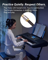 6.35Mm (1/4 Inch) Male to 3.5Mm (1/8 Inch) Female Headphone Adapter – 24K Gold-P