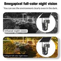 Solar Battery Powered Wireless WiFi Outdoor Pan/Tilt Home Security Camera System