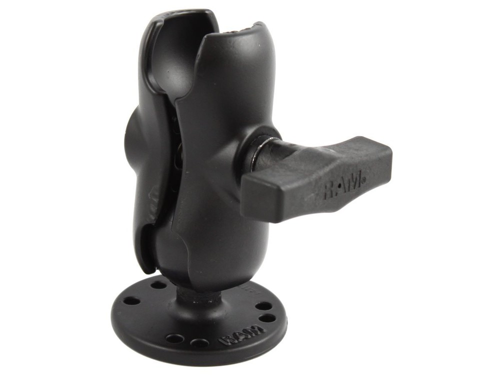 RAM Double Socket Short Arm with 2.5″ Round AMPS Base & 1.5″ Ball