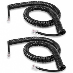 EZYUMM Phone Cord for Landline, 2 Pack Black Handset Telephone Cord, Universal