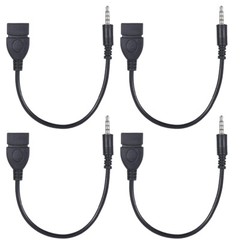 4 Pack 3.5mm Male Audio AUX Jack to USB 2.0 Type A Female OTG Converter Adapter
