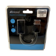 NEW Inland DisplayPort 1.2 to HDMI Passive Adapter Cable Cord 4K Video 414169