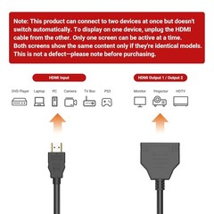 1080P HDMI Port Male to Female 1 Input 2 Output Splitter Cable Adapter 2PCS