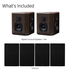 Fluance Elite 2-Way Bipolar Surround Sound Wide Dispersion Speakers