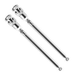 2pcs 7Section Telescopic BNC Antenna Accessories for Radio Scanner AM/FM/UHF/VHF