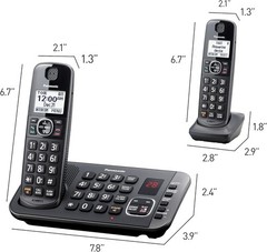 Panasonic Expandable Cordless Phone System Answering Machine 5 Handsets Black