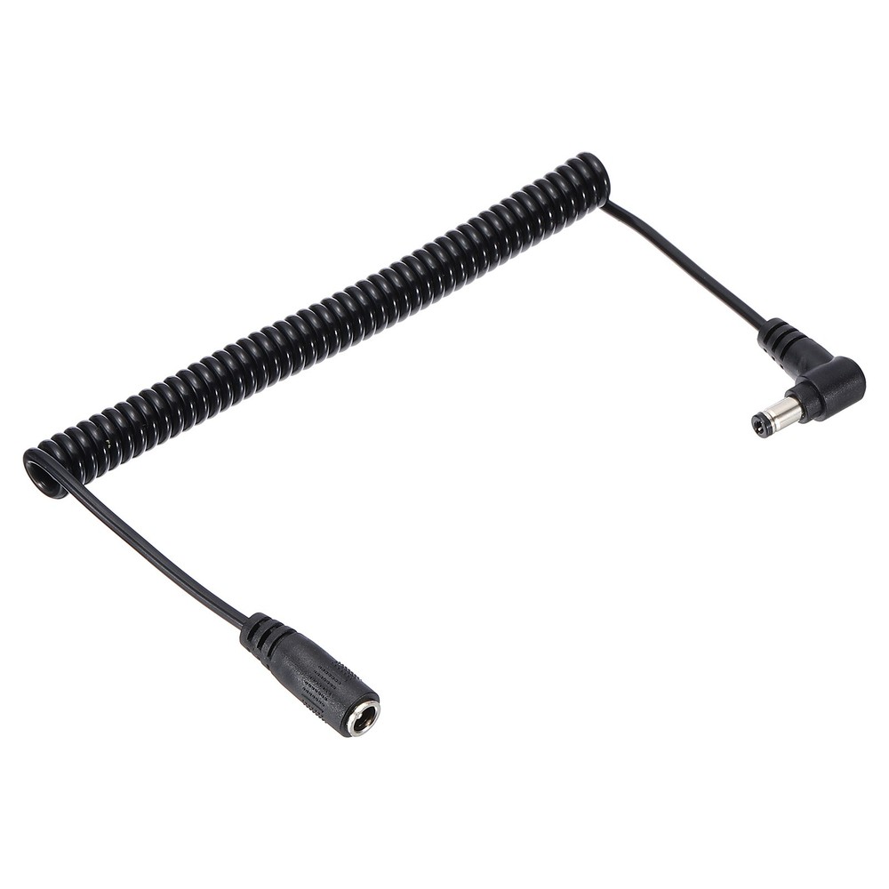 5Ft 5.5mm x 2.1mm Male to Female Right Angle DC Power Coiled Cable Cord 1pcs