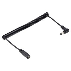 5Ft 5.5mm x 2.1mm Male to Female Right Angle DC Power Coiled Cable Cord 1pcs