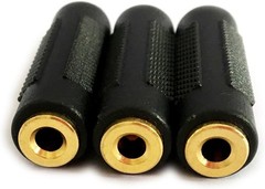 Gold Plated 3.5mm Stereo Jack Female to Female Adapter – 3 Pack for Audio Exc…