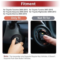 GQ43VT20T Keyless Entry Remote Key Fob for Toyota Tacoma Tundra Sequoia