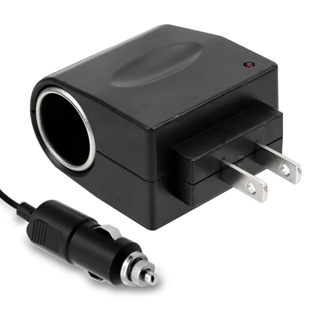 AC 220V To DC 12V Auto Accessories Converter EU US Plug Interior Parts Black Car