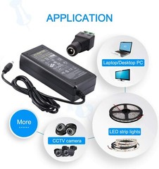 UL Listed AC DC 12V 5A Power Supply Adapter Transformer Charger LED Stripes CCTV