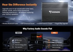 Eonon A303 16-PIN 50W Power Digital Amplifier DSP Audio for Car Stereo Head Unit