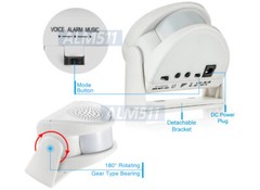 Portable Motion Sensor Alarm And Entrance Alert Chime With 90dB Siren Sound
