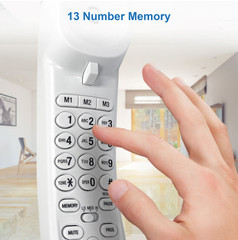 AT&T Trimline Corded Phone with Caller ID, White TR1909