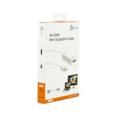 j5create Mini DisplayPort to 4K HDMI Cable- Supports up to 4K x 2k @ 30Hz & 3D V
