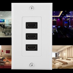 3-port HD Video Panel Socket USB Hub Adapter Wall Socket