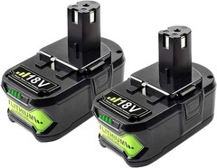 2 Packs 8.0Ah 18 Volt High Capacity for Ryobi P109 P191 Power Tools Battery